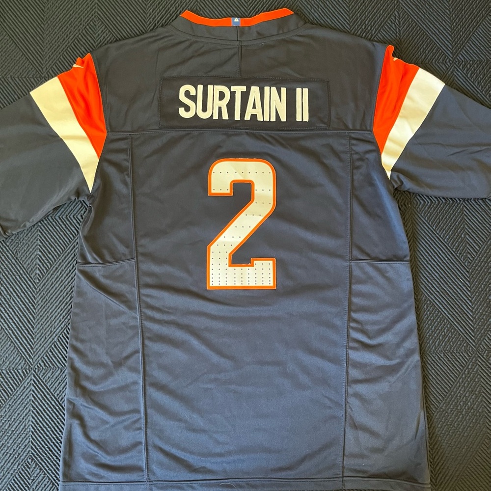 Men's Stitched Denver Broncos Patrick Surtain II Nike Navy Alternate Jersey